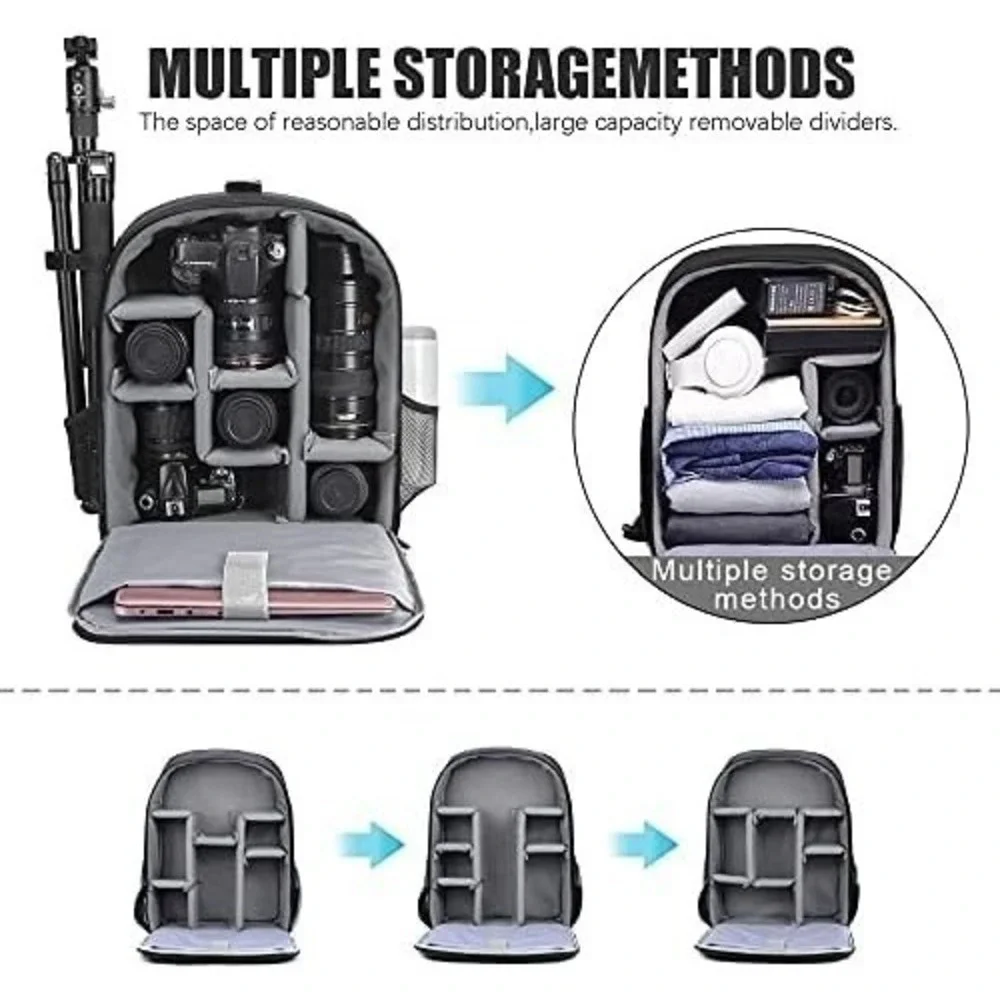 Cwatcun Camera Backpack 5.0 Large DSLR 900D‎ Waterproof 15.6